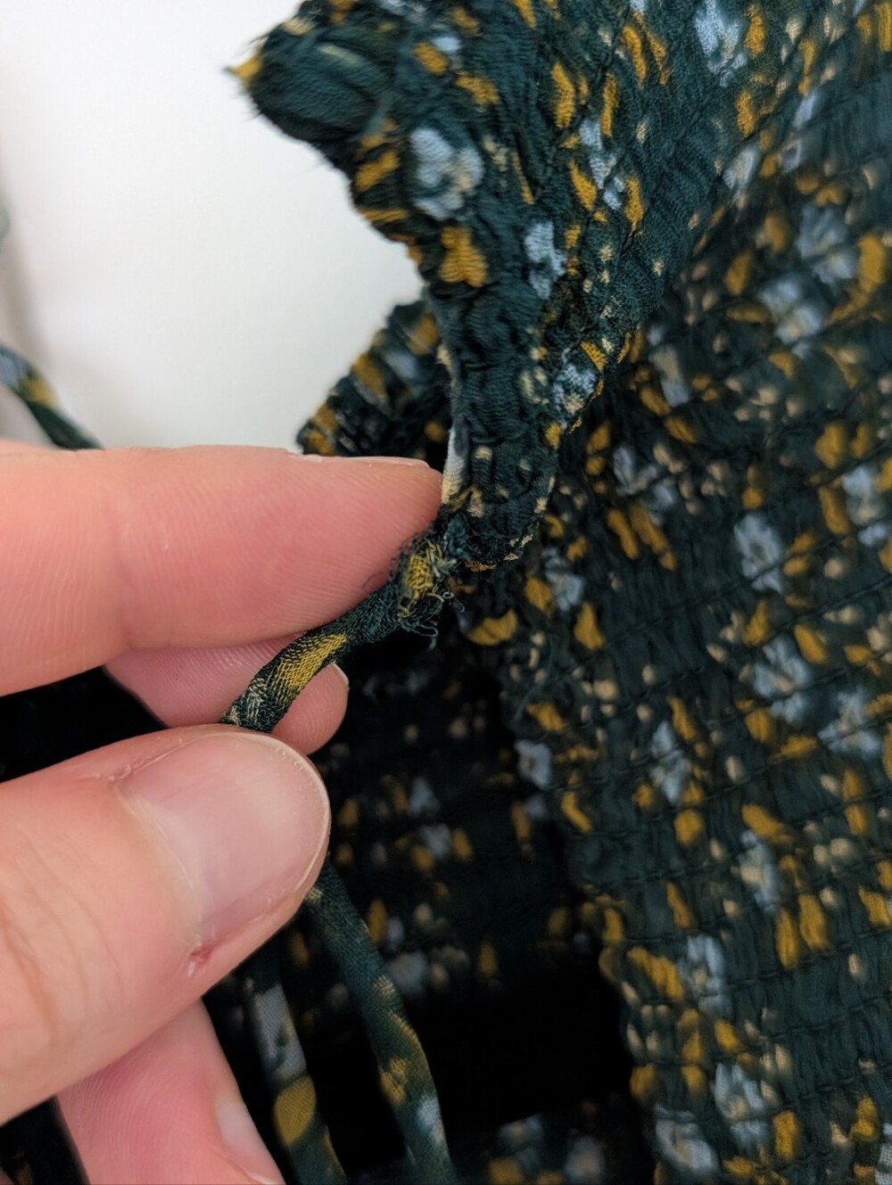 Free People Sheer Floral Long-Sleeve Blouse in Dark Green - Picture 9 of 9